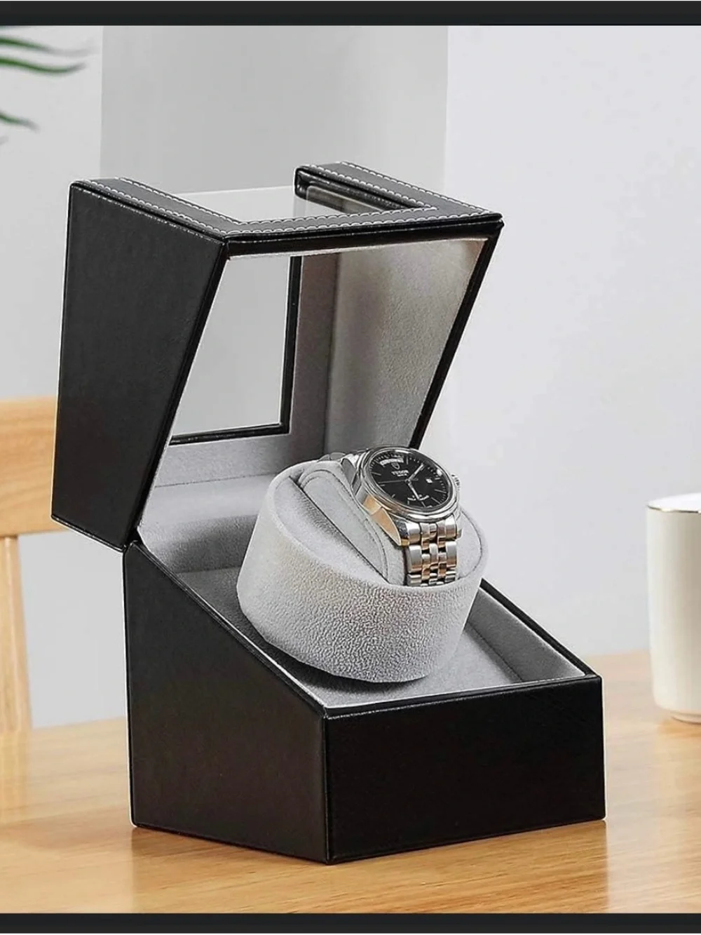 NEW! Elegant Black Watch Winder Storage Case. Keep Your Automatic  Watch Ticking